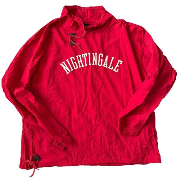 Vintage Nightingale Red Nylon Pullover Windbreaker Jacket Size XL 90s - Picture 1 of 4